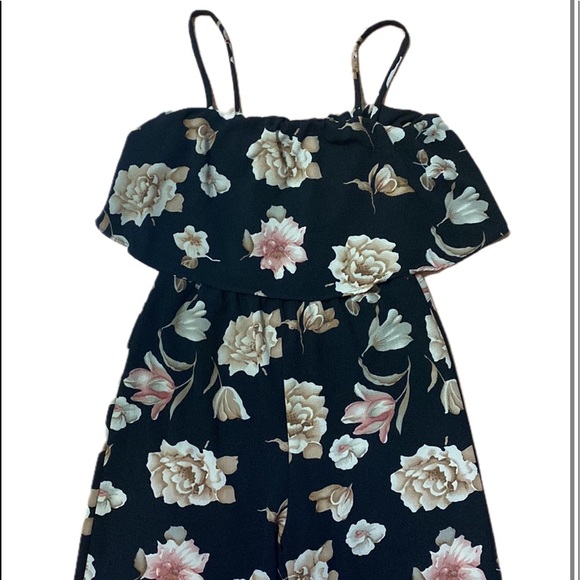 Eclipse Floral Wide Leg Cropped Jumpsuit - Picture 2 of 4